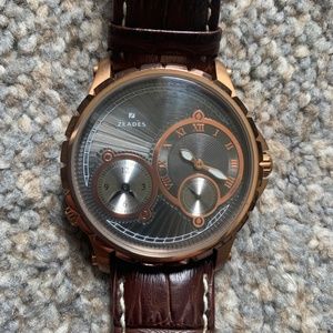Zeades Monaco design leather water resistant mens watch